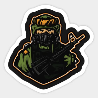 Spec Ops Soldier Mascot Sticker